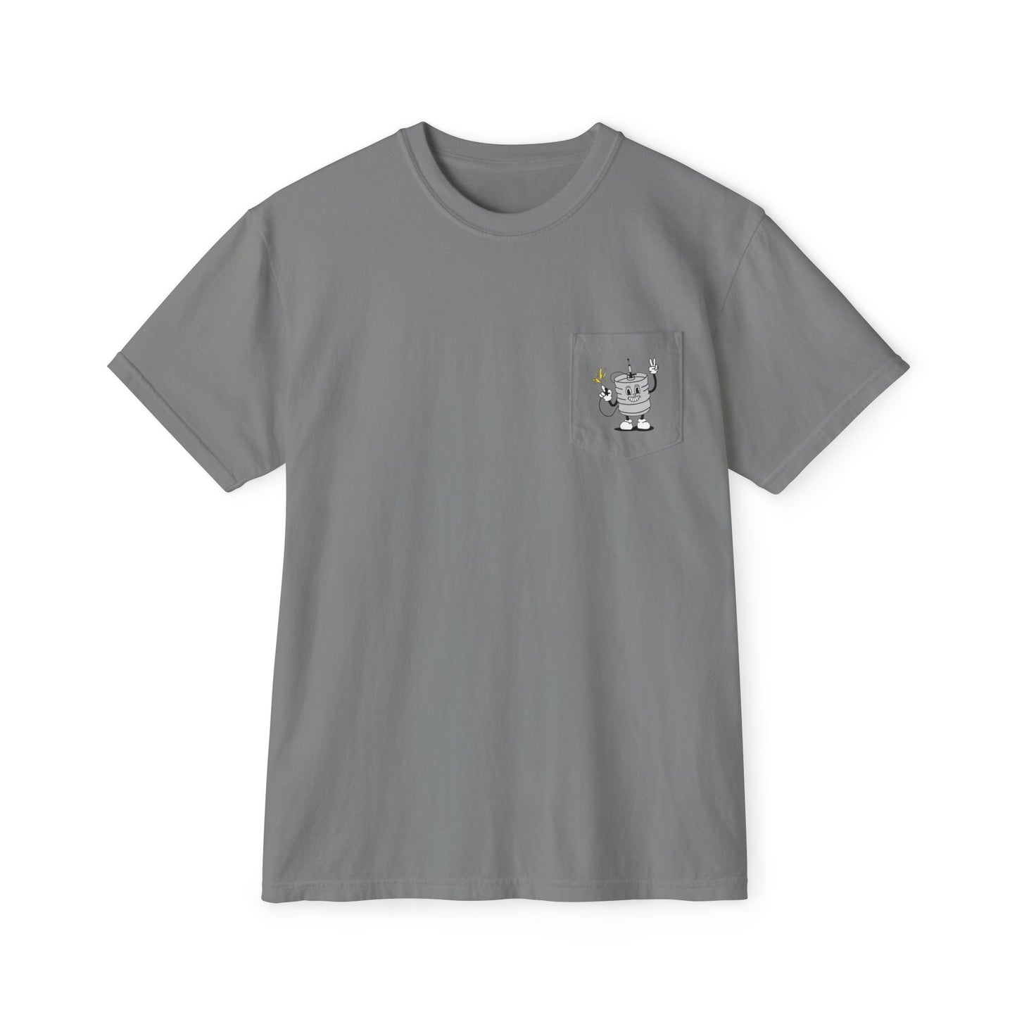 Keggie Garment-Dyed Laser Wolf Pocket T-Shirt
