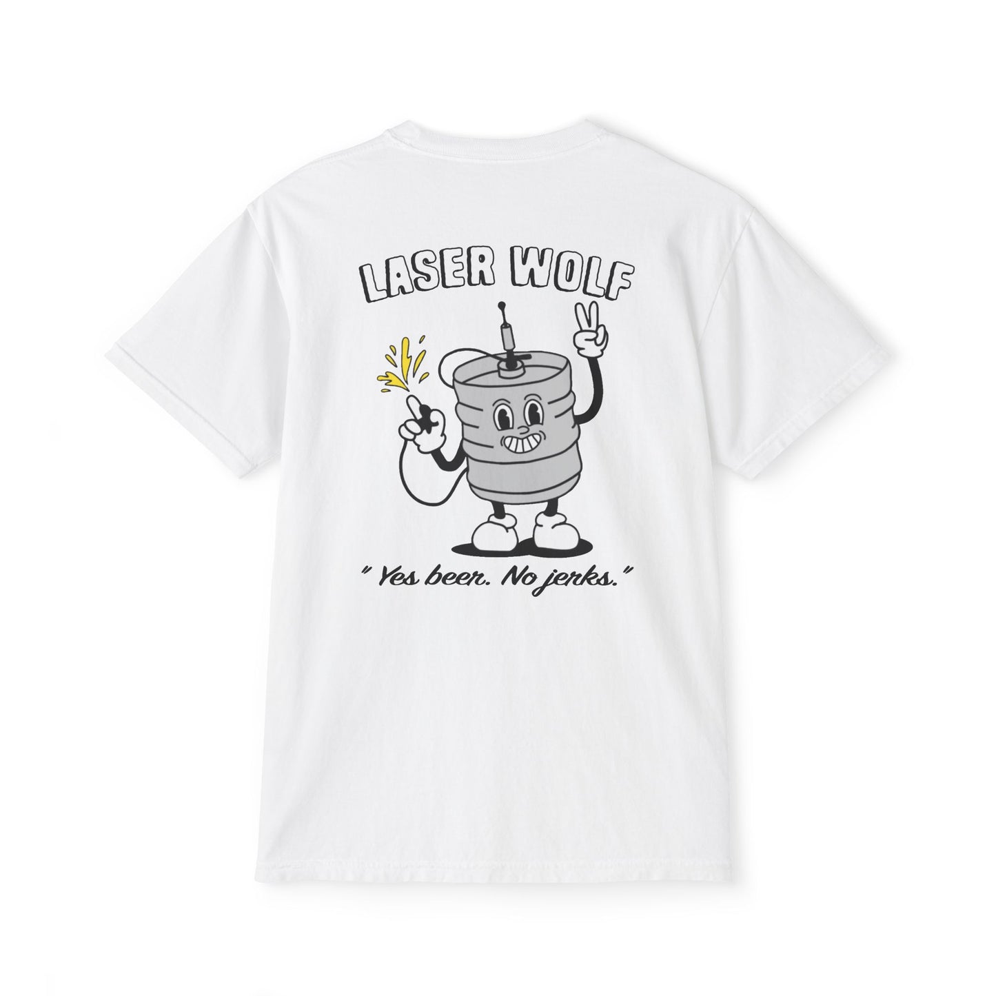 Keggie Garment-Dyed Laser Wolf Pocket T-Shirt