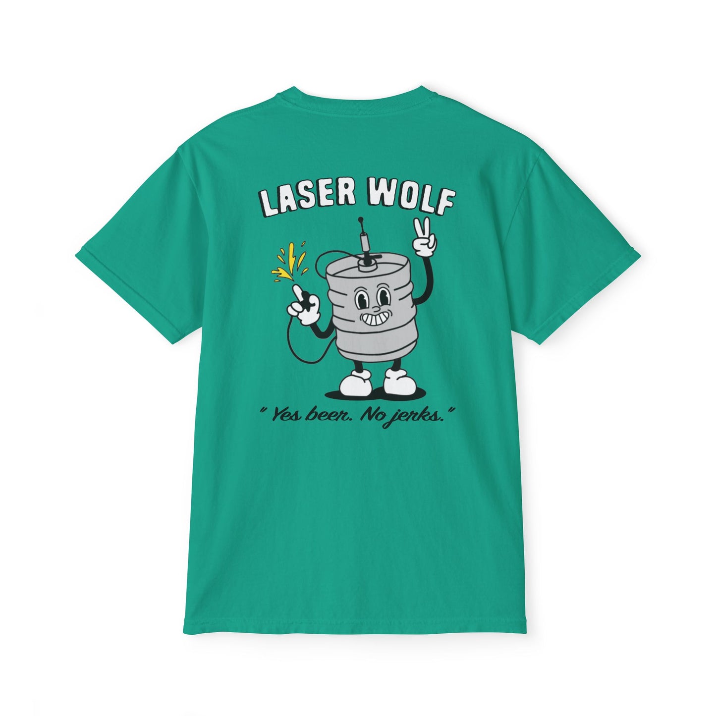 Keggie Garment-Dyed Laser Wolf Pocket T-Shirt