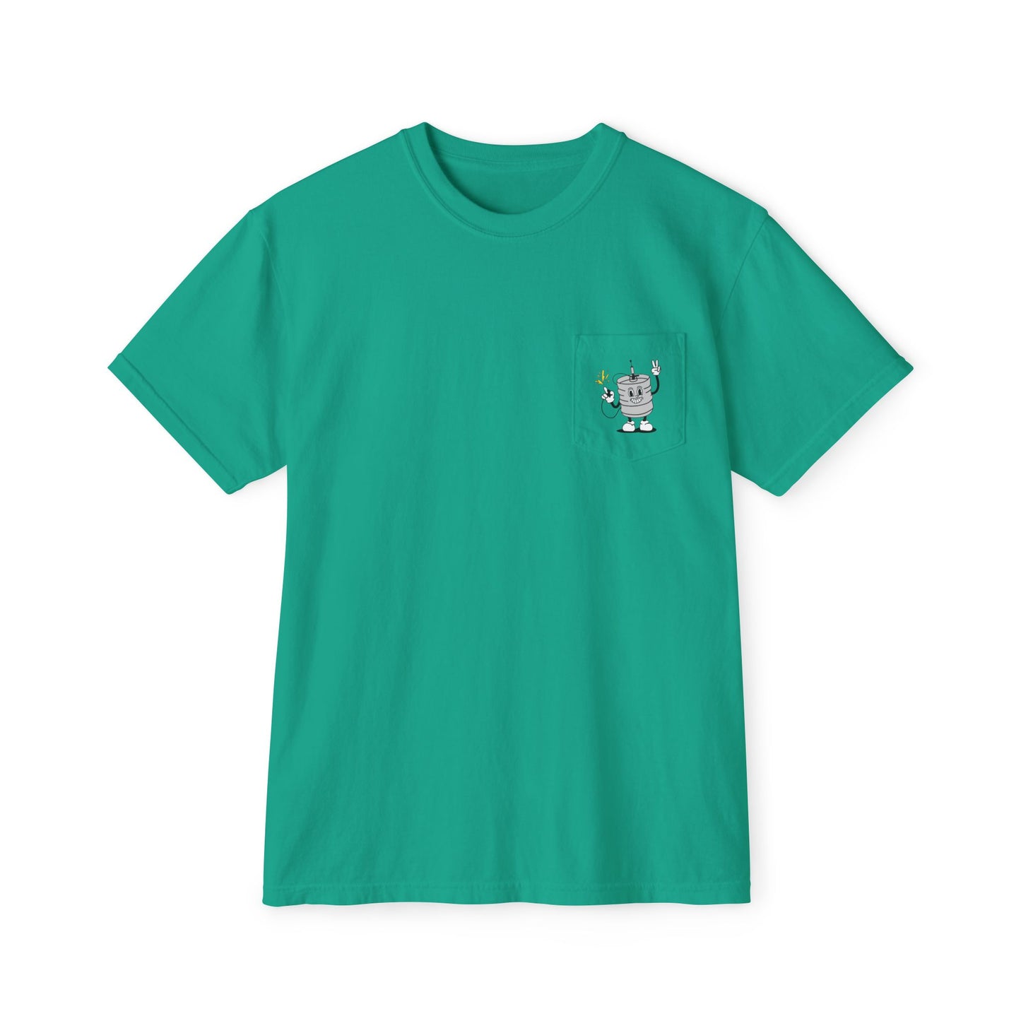 Keggie Garment-Dyed Laser Wolf Pocket T-Shirt