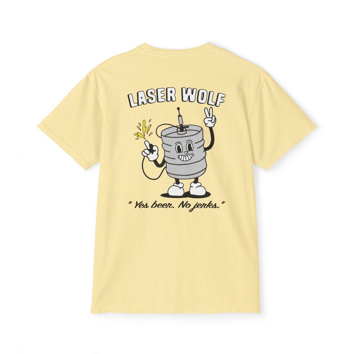 Keggie Garment-Dyed Laser Wolf Pocket T-Shirt