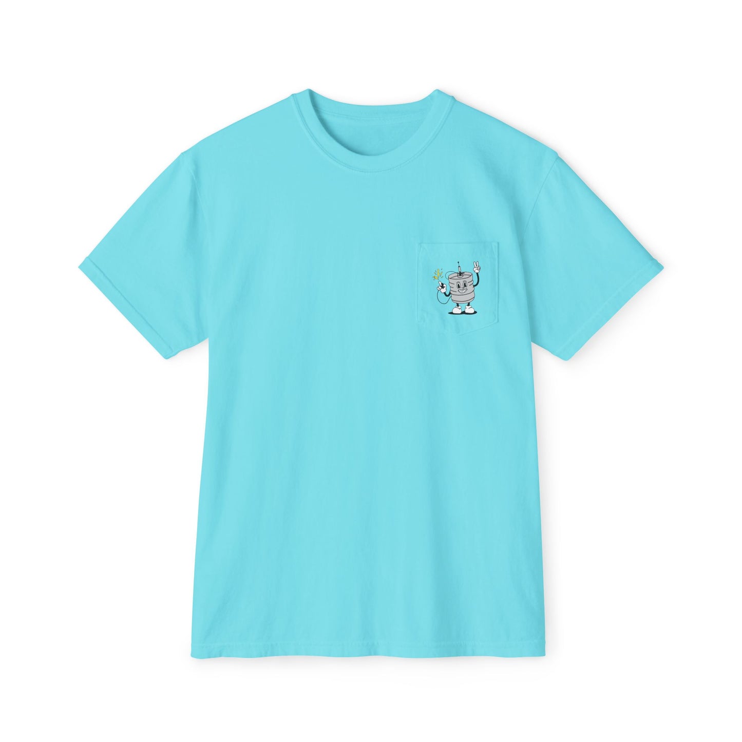Keggie Garment-Dyed Laser Wolf Pocket T-Shirt