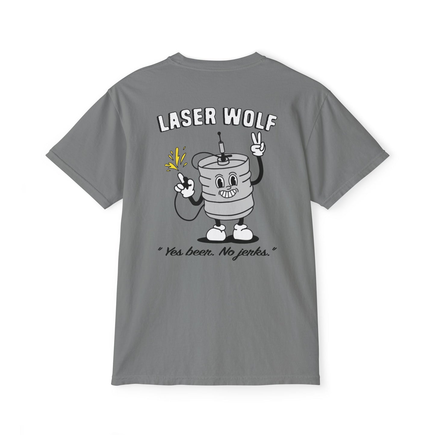 Keggie Garment-Dyed Laser Wolf Pocket T-Shirt