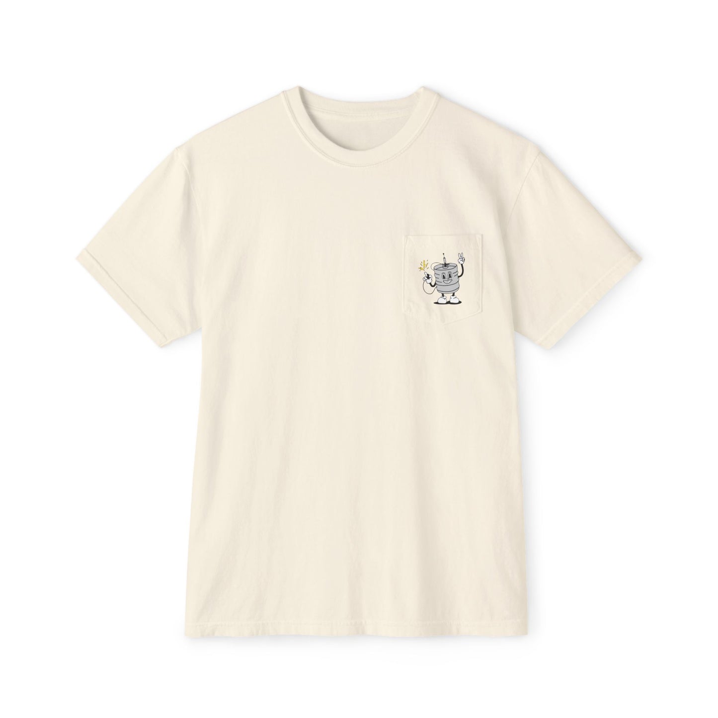 Keggie Garment-Dyed Laser Wolf Pocket T-Shirt