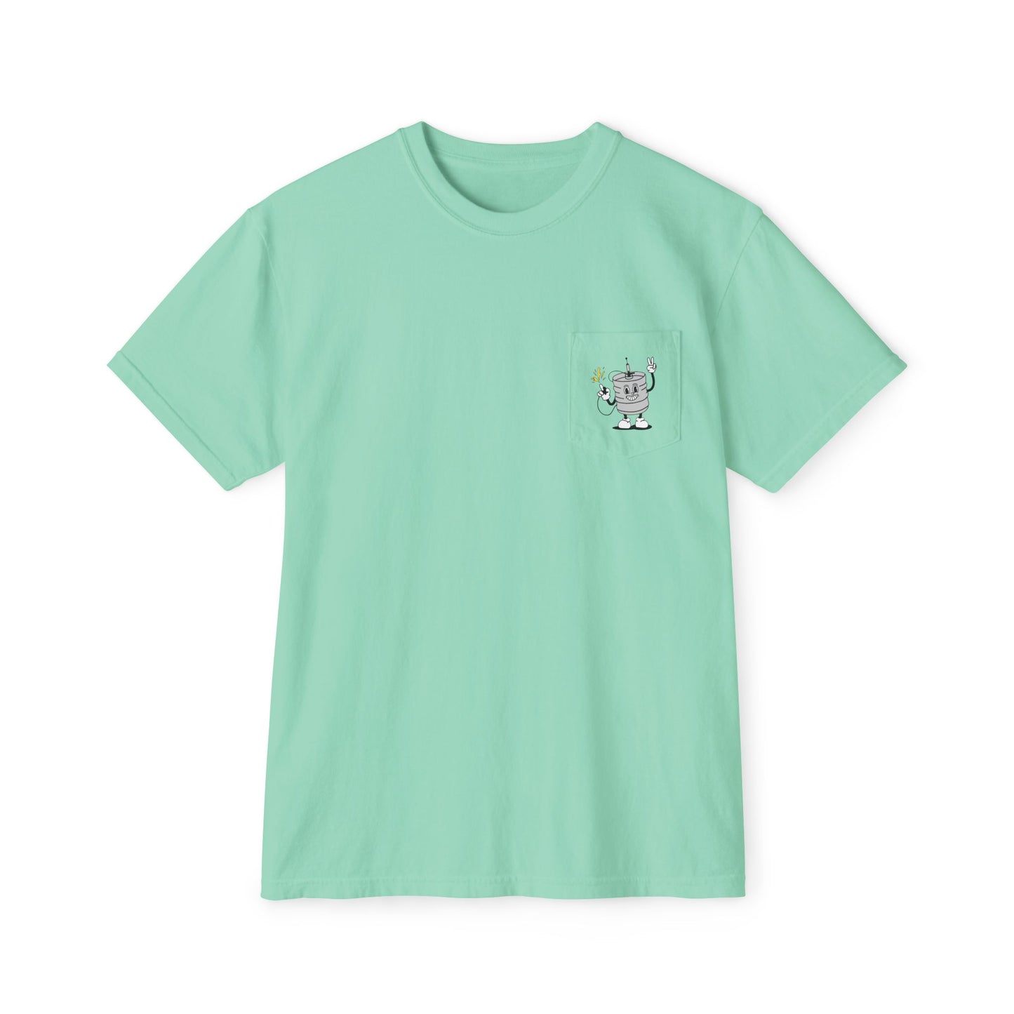 Keggie Garment-Dyed Laser Wolf Pocket T-Shirt