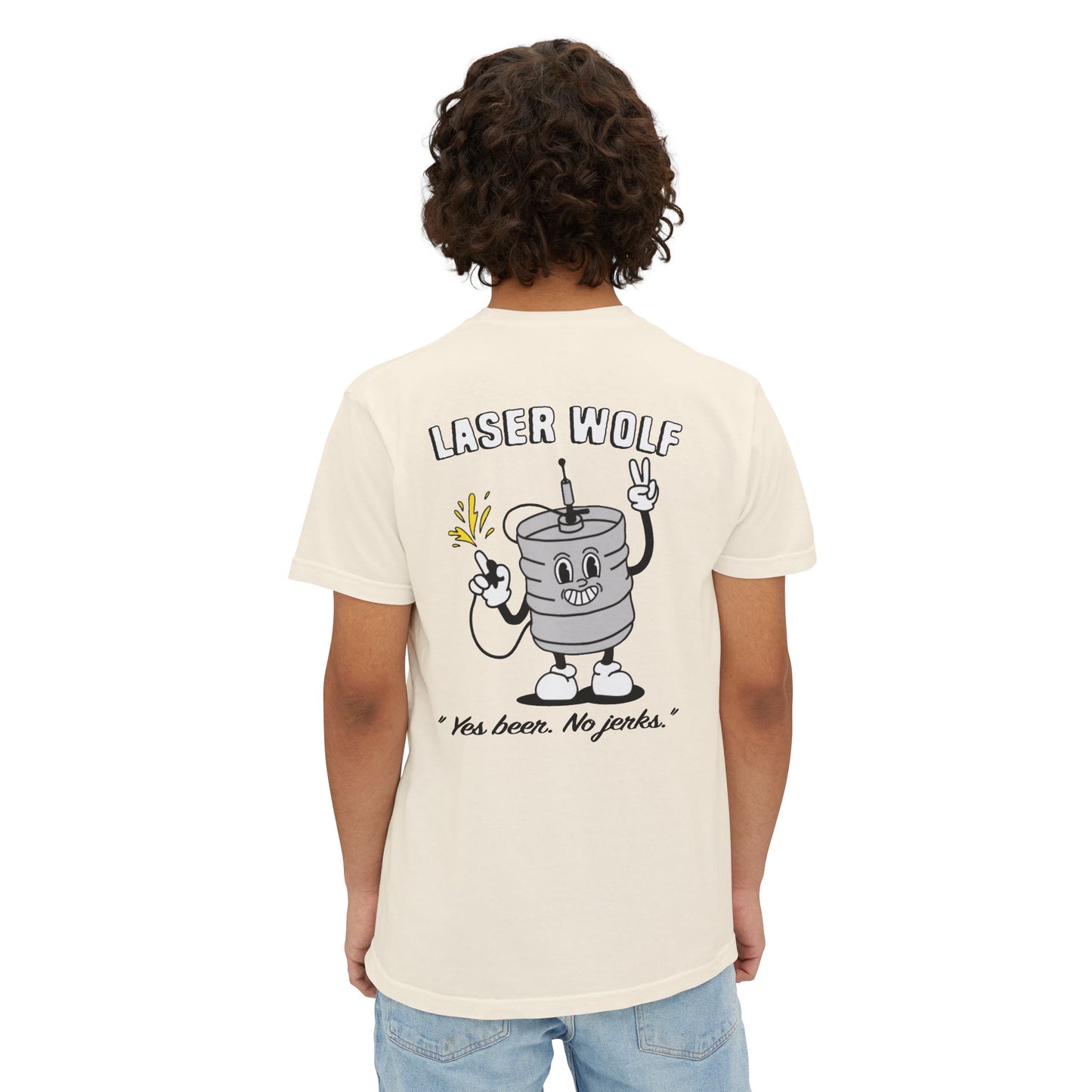 Keggie Garment-Dyed Laser Wolf Pocket T-Shirt