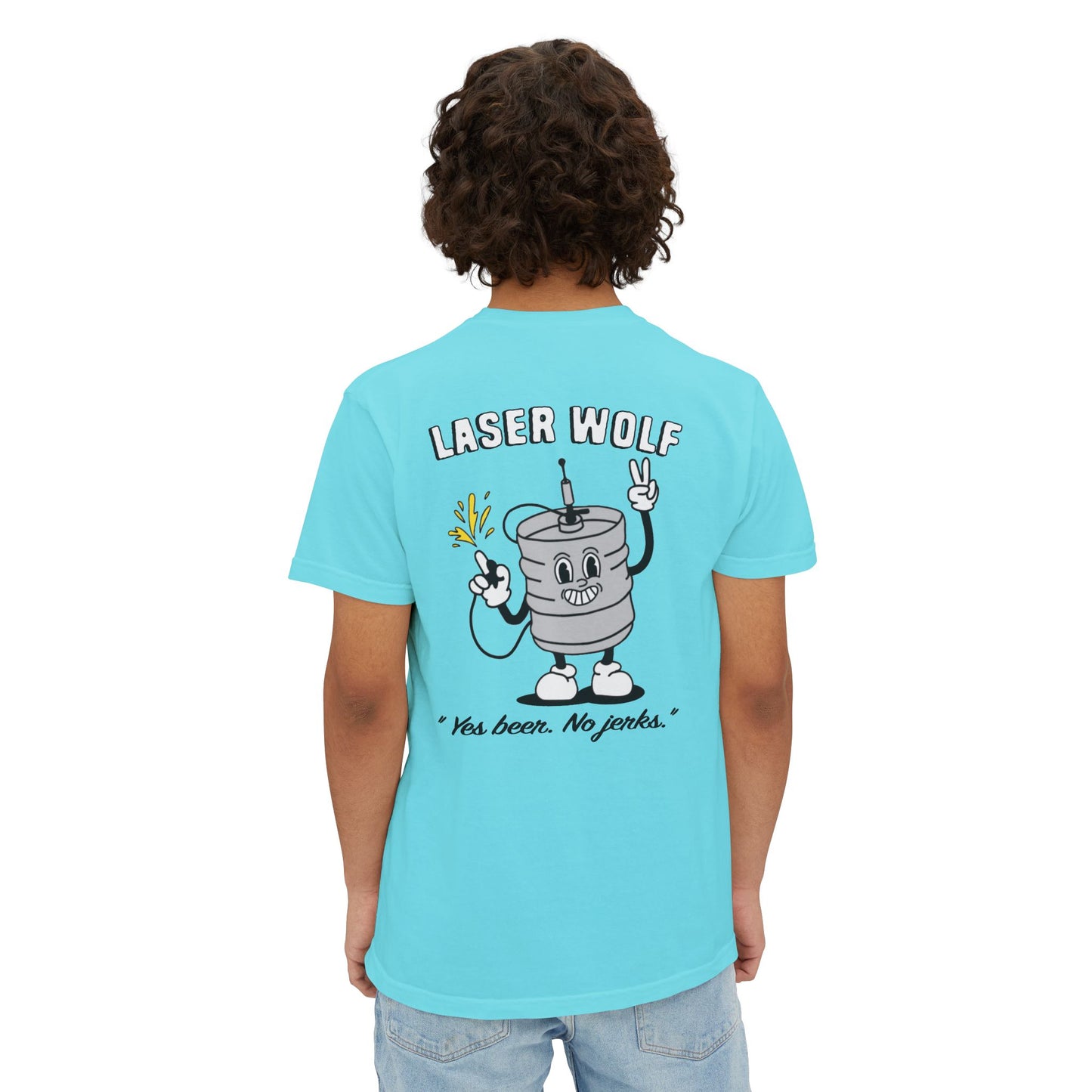 Keggie Garment-Dyed Laser Wolf Pocket T-Shirt