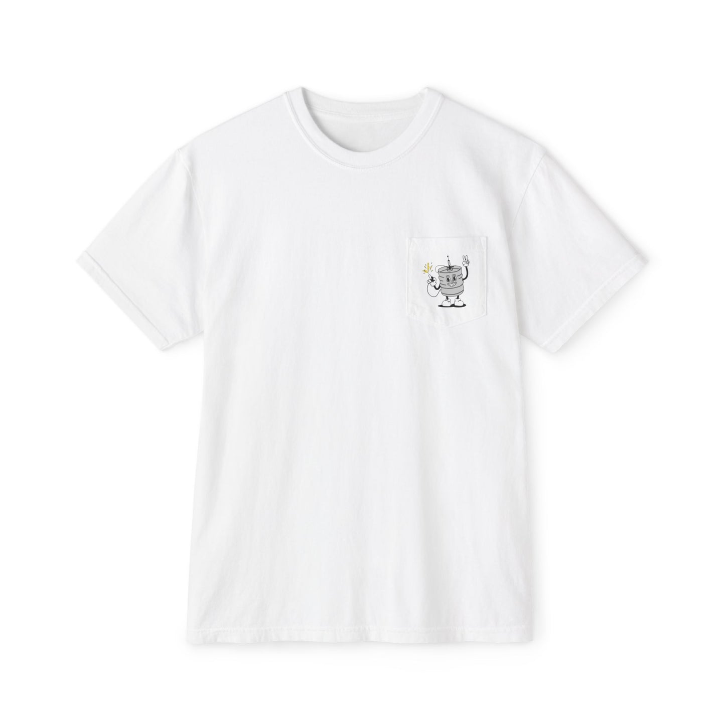 Keggie Garment-Dyed Laser Wolf Pocket T-Shirt