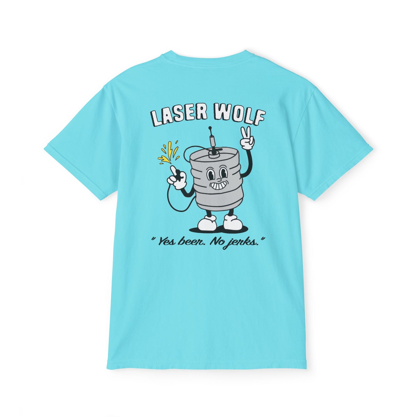Keggie Garment-Dyed Laser Wolf Pocket T-Shirt