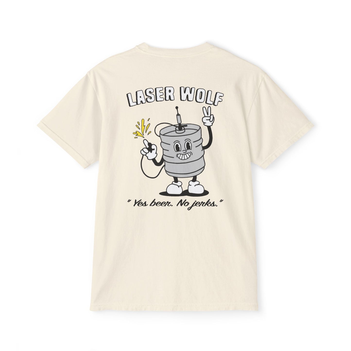 Keggie Garment-Dyed Laser Wolf Pocket T-Shirt