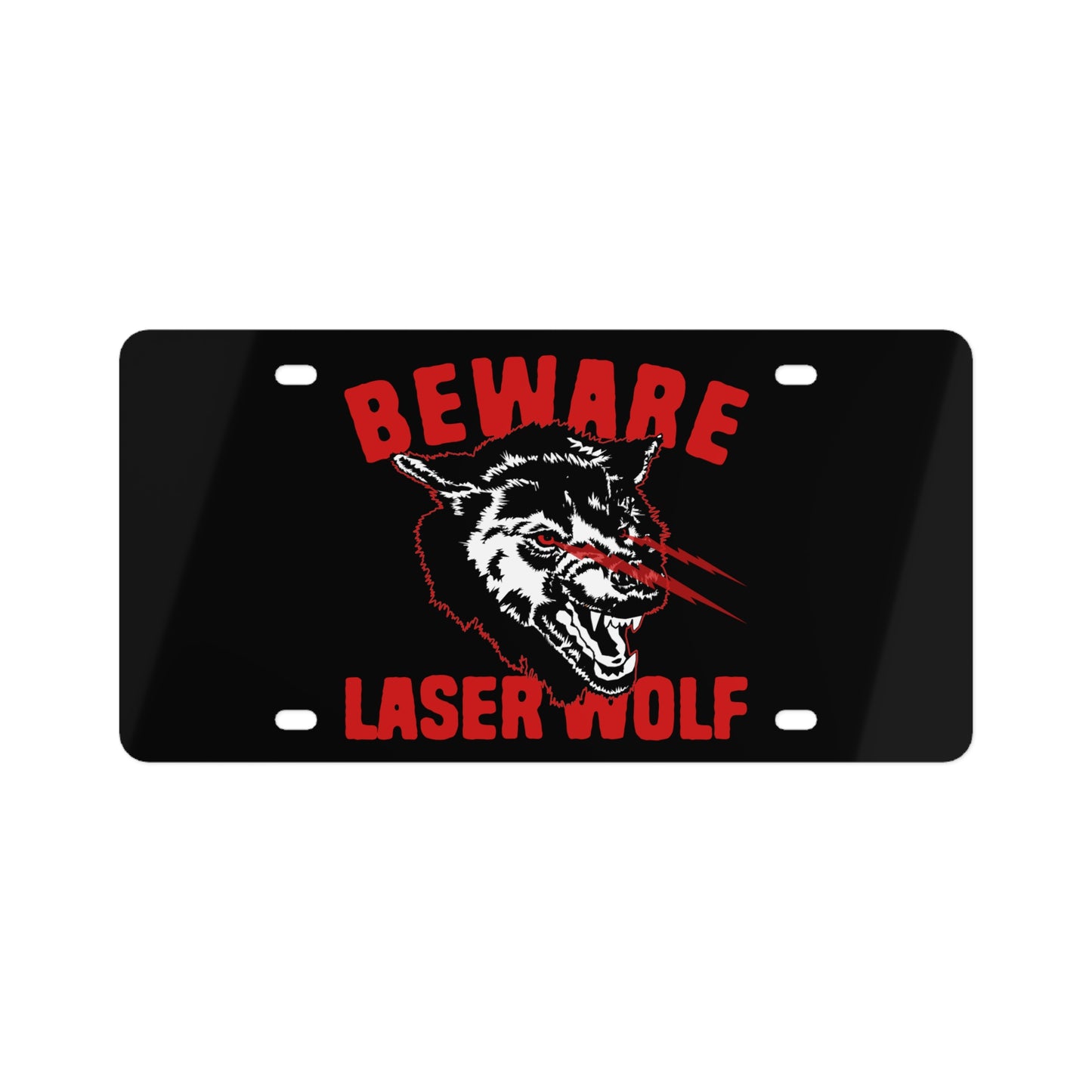 Beware Laser Wolf License Plate