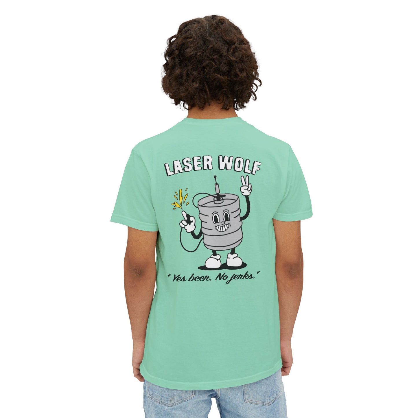 Keggie Garment-Dyed Laser Wolf Pocket T-Shirt