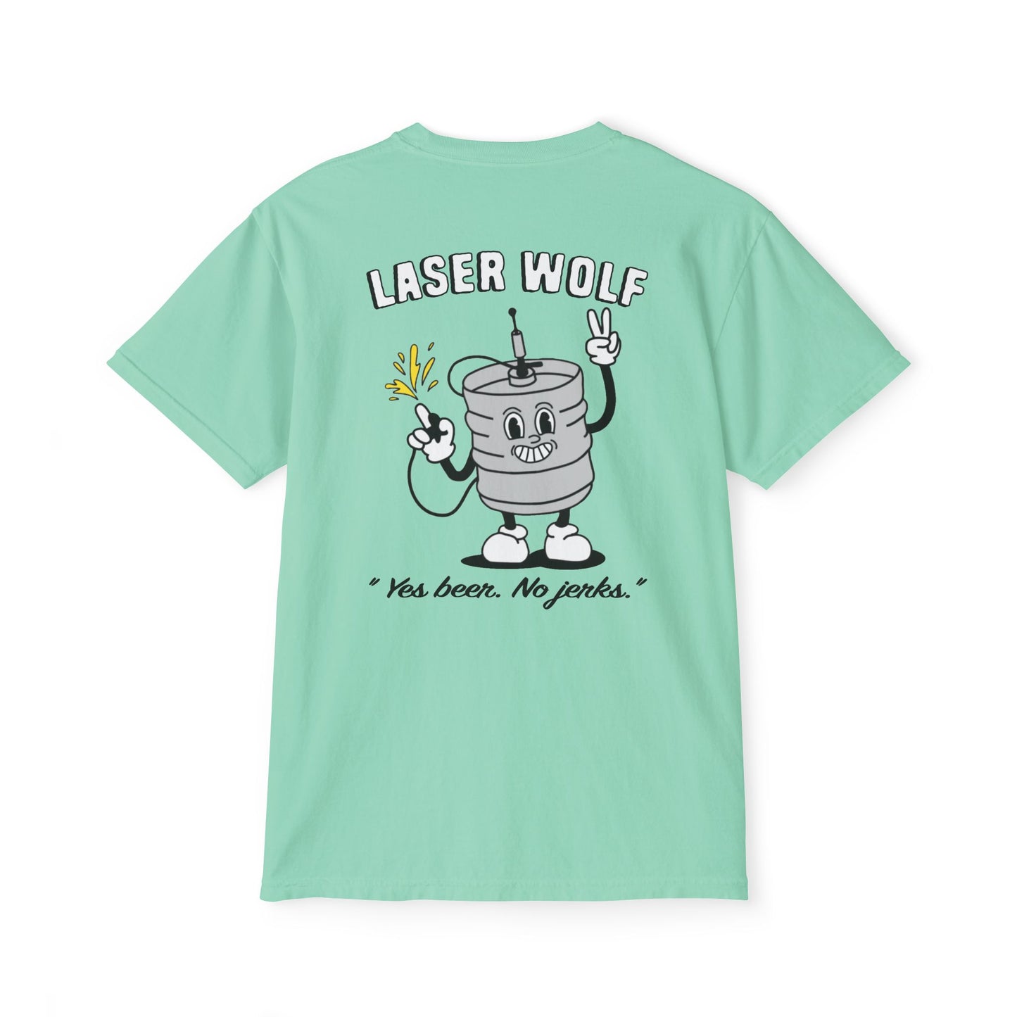 Keggie Garment-Dyed Laser Wolf Pocket T-Shirt