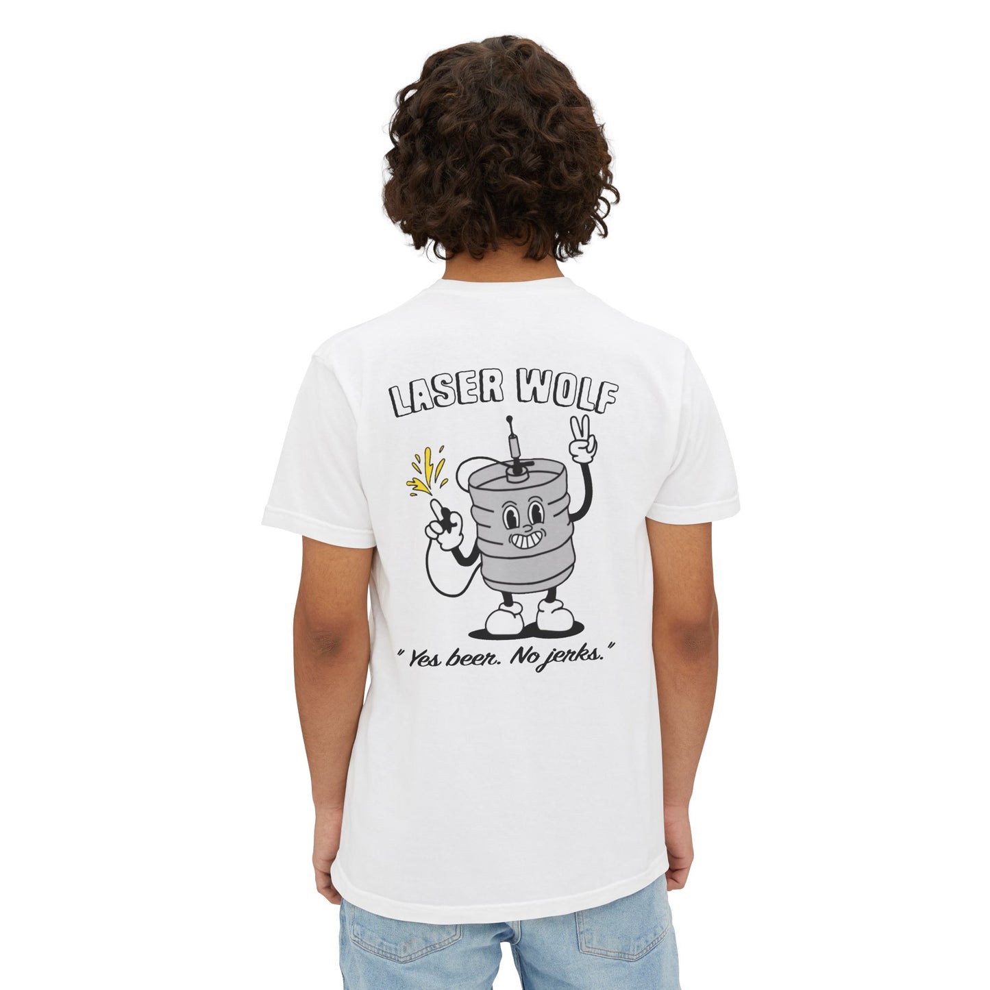 Keggie Garment-Dyed Laser Wolf Pocket T-Shirt